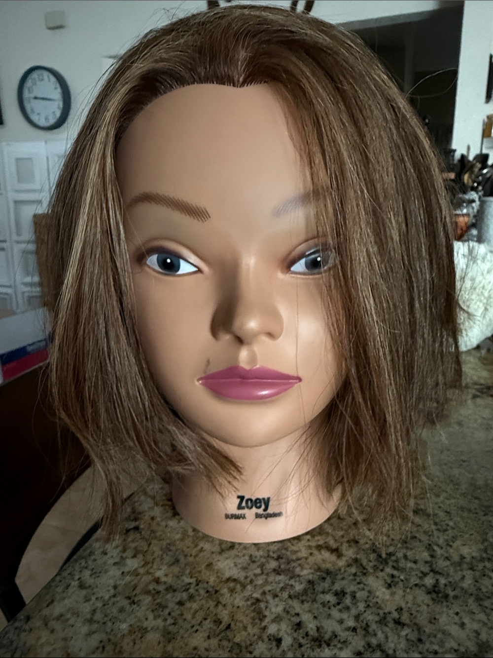Cosmetology Mannequin Head with Brown Hair